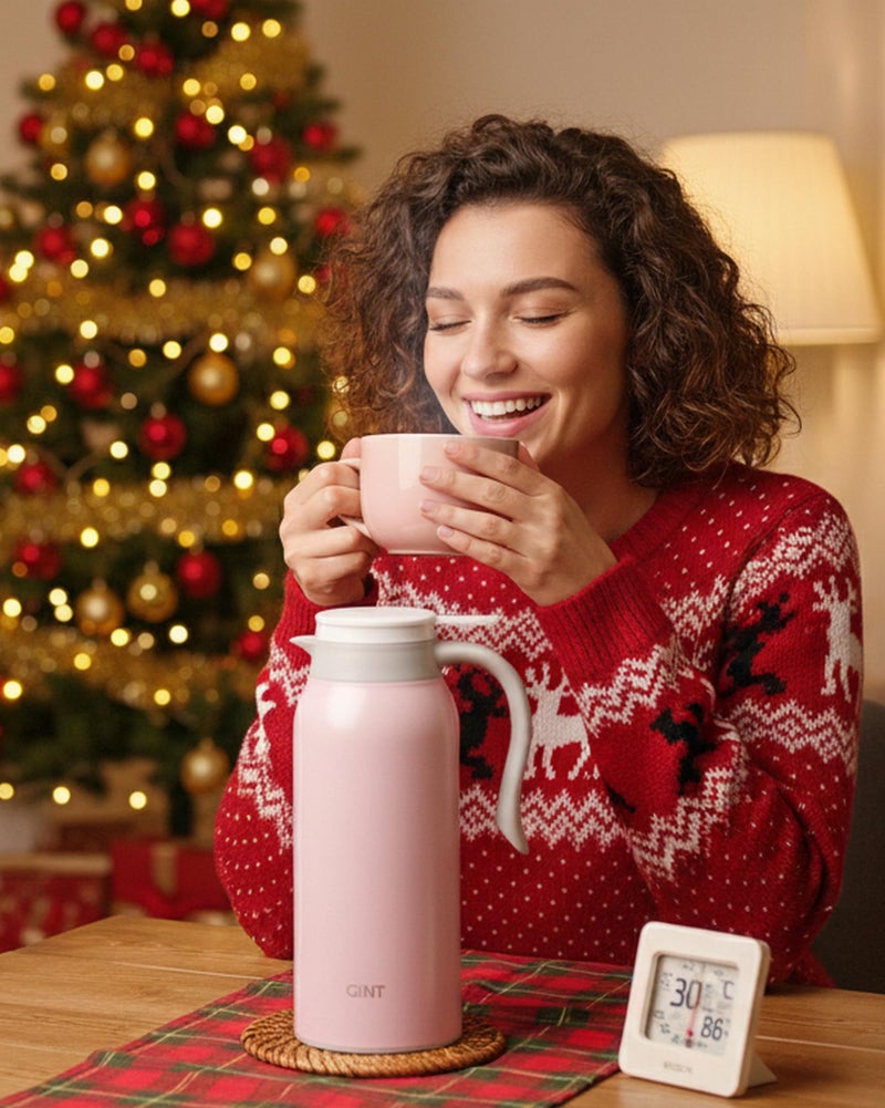 GiNT 51 Oz Stainless Steel Thermal Coffee Carafe, Double Walled Vacuum Insulated Flask, 12 Hour Heat Retention, 1.5 Liter Tea, Water, and Coffee Dispenser (Upgraded version Pink) - Image 2